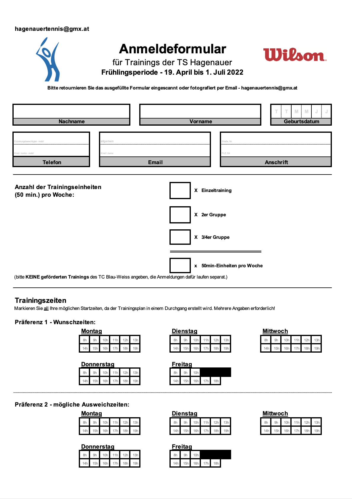 Anmeldeformular Frühling 2022